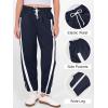 imageANRABESS Women Track Pants Casual Drawstring Waist Lightweight Baggy Contrast Color Workout Barrel Leg Pants with PocketsNavy