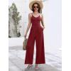 imageANRABESS Women V Neck Spaghetti Strap Wide Leg Dressy Jumpsuits 2026 Summer Casual One Piece Jumper Romper Outfits amp PocketsBurgundy