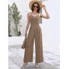imageANRABESS Women V Neck Spaghetti Strap Wide Leg Dressy Jumpsuits 2026 Summer Casual One Piece Jumper Romper Outfits amp PocketsCoffee