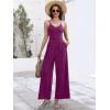 imageANRABESS Women V Neck Spaghetti Strap Wide Leg Dressy Jumpsuits 2026 Summer Casual One Piece Jumper Romper Outfits amp PocketsDark Purple