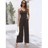 imageANRABESS Women V Neck Spaghetti Strap Wide Leg Dressy Jumpsuits 2026 Summer Casual One Piece Jumper Romper Outfits amp PocketsDeep Brown