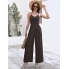 imageANRABESS Women V Neck Spaghetti Strap Wide Leg Dressy Jumpsuits 2026 Summer Casual One Piece Jumper Romper Outfits amp PocketsDeep Brown