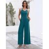 imageANRABESS Women V Neck Spaghetti Strap Wide Leg Dressy Jumpsuits 2026 Summer Casual One Piece Jumper Romper Outfits amp PocketsLake Green