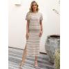 imageANRABESS Womens 2 Piece Outfits Striped Sweater Skirt Sets 2026 Summer Casual Short Sleeve Pullover Tops Travel Midi DressBeige White