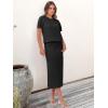 imageANRABESS Womens 2 Piece Outfits Striped Sweater Skirt Sets 2026 Summer Casual Short Sleeve Pullover Tops Travel Midi DressBlack
