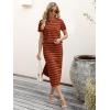 imageANRABESS Womens 2 Piece Outfits Striped Sweater Skirt Sets 2026 Summer Casual Short Sleeve Pullover Tops Travel Midi DressBrick Red Black Stripe