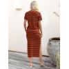 imageANRABESS Womens 2 Piece Outfits Striped Sweater Skirt Sets 2026 Summer Casual Short Sleeve Pullover Tops Travel Midi DressBrick Red Black Stripe