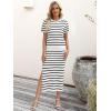 imageANRABESS Womens 2 Piece Outfits Striped Sweater Skirt Sets 2026 Summer Casual Short Sleeve Pullover Tops Travel Midi DressWhite Black
