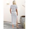 imageANRABESS Womens 2 Piece Outfits Striped Sweater Skirt Sets 2026 Summer Casual Short Sleeve Pullover Tops Travel Midi DressWhite Grey Stripe