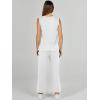 imageANRABESS Womens 2 Piece Outfits Summer Beach Vacation Clothes Spring Travel Airport Casual Wide Leg Pants Lounge SetsWhite