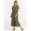 imageANRABESS Womens 2026 Summer Casual Maxi Dress A line Tiered Flowy Short Sleeve Crewneck T Shirt Beach Travel Long DressesArmy Green
