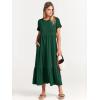 imageANRABESS Womens 2026 Summer Casual Maxi Dress A line Tiered Flowy Short Sleeve Crewneck T Shirt Beach Travel Long DressesDeep Green
