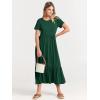 imageANRABESS Womens 2026 Summer Casual Maxi Dress A line Tiered Flowy Short Sleeve Crewneck T Shirt Beach Travel Long DressesDeep Green