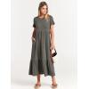 imageANRABESS Womens 2026 Summer Casual Maxi Dress A line Tiered Flowy Short Sleeve Crewneck T Shirt Beach Travel Long DressesGray