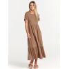 imageANRABESS Womens 2026 Summer Casual Maxi Dress A line Tiered Flowy Short Sleeve Crewneck T Shirt Beach Travel Long DressesKhaki