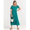 imageANRABESS Womens 2026 Summer Casual Maxi Dress A line Tiered Flowy Short Sleeve Crewneck T Shirt Beach Travel Long DressesLake Green