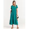 imageANRABESS Womens 2026 Summer Casual Maxi Dress A line Tiered Flowy Short Sleeve Crewneck T Shirt Beach Travel Long DressesLake Green