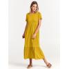 imageANRABESS Womens 2026 Summer Casual Maxi Dress A line Tiered Flowy Short Sleeve Crewneck T Shirt Beach Travel Long DressesMustrad Yellow