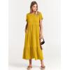 imageANRABESS Womens 2026 Summer Casual Maxi Dress A line Tiered Flowy Short Sleeve Crewneck T Shirt Beach Travel Long DressesMustrad Yellow