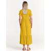 imageANRABESS Womens 2026 Summer Casual Maxi Dress A line Tiered Flowy Short Sleeve Crewneck T Shirt Beach Travel Long DressesMustrad Yellow