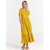 imageANRABESS Womens 2026 Summer Casual Maxi Dress A line Tiered Flowy Short Sleeve Crewneck T Shirt Beach Travel Long DressesMustrad Yellow