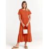 imageANRABESS Womens 2026 Summer Casual Maxi Dress A line Tiered Flowy Short Sleeve Crewneck T Shirt Beach Travel Long DressesOrange