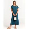 imageANRABESS Womens 2026 Summer Casual Maxi Dress A line Tiered Flowy Short Sleeve Crewneck T Shirt Beach Travel Long DressesTeal Blue