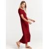 imageANRABESS Womens 2026 Summer Casual Maxi Dress A line Tiered Flowy Short Sleeve Crewneck T Shirt Beach Travel Long DressesWine Red