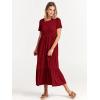 imageANRABESS Womens 2026 Summer Casual Maxi Dress A line Tiered Flowy Short Sleeve Crewneck T Shirt Beach Travel Long DressesWine Red