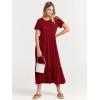 imageANRABESS Womens 2026 Summer Casual Maxi Dress A line Tiered Flowy Short Sleeve Crewneck T Shirt Beach Travel Long DressesWine Red