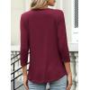 imageANRABESS Womens 34 Length Sleeve Top V Neck Summer TShirts Basic Tee 2026 Fall Casual Loose Fit Tunic Shirts Work BlouseBurgundy