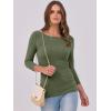 imageANRABESS Womens 34 Long Sleeve Tops Ribbed Knit Slim Fitted Shirts Basic Tee Fall Outfits 2026 Fashion Y2K ClothesArmy Green