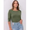 imageANRABESS Womens 34 Long Sleeve Tops Ribbed Knit Slim Fitted Shirts Basic Tee Fall Outfits 2026 Fashion Y2K ClothesArmy Green