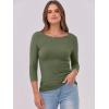 imageANRABESS Womens 34 Long Sleeve Tops Ribbed Knit Slim Fitted Shirts Basic Tee Fall Outfits 2026 Fashion Y2K ClothesArmy Green
