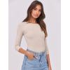 imageANRABESS Womens 34 Long Sleeve Tops Ribbed Knit Slim Fitted Shirts Basic Tee Fall Outfits 2026 Fashion Y2K ClothesBeige