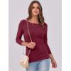 imageANRABESS Womens 34 Long Sleeve Tops Ribbed Knit Slim Fitted Shirts Basic Tee Fall Outfits 2026 Fashion Y2K ClothesBurgundy