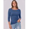 imageANRABESS Womens 34 Long Sleeve Tops Ribbed Knit Slim Fitted Shirts Basic Tee Fall Outfits 2026 Fashion Y2K ClothesDeep Blue
