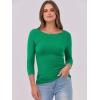 imageANRABESS Womens 34 Long Sleeve Tops Ribbed Knit Slim Fitted Shirts Basic Tee Fall Outfits 2026 Fashion Y2K ClothesGreen