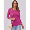 imageANRABESS Womens 34 Long Sleeve Tops Ribbed Knit Slim Fitted Shirts Basic Tee Fall Outfits 2026 Fashion Y2K ClothesHot Pink