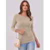 imageANRABESS Womens 34 Long Sleeve Tops Ribbed Knit Slim Fitted Shirts Basic Tee Fall Outfits 2026 Fashion Y2K ClothesLight Khaki