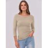 imageANRABESS Womens 34 Long Sleeve Tops Ribbed Knit Slim Fitted Shirts Basic Tee Fall Outfits 2026 Fashion Y2K ClothesLight Khaki