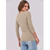 imageANRABESS Womens 34 Long Sleeve Tops Ribbed Knit Slim Fitted Shirts Basic Tee Fall Outfits 2026 Fashion Y2K ClothesLight Khaki