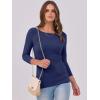 imageANRABESS Womens 34 Long Sleeve Tops Ribbed Knit Slim Fitted Shirts Basic Tee Fall Outfits 2026 Fashion Y2K ClothesNavy Blue