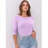 imageANRABESS Womens 34 Long Sleeve Tops Ribbed Knit Slim Fitted Shirts Basic Tee Fall Outfits 2026 Fashion Y2K ClothesPurple