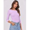 imageANRABESS Womens 34 Long Sleeve Tops Ribbed Knit Slim Fitted Shirts Basic Tee Fall Outfits 2026 Fashion Y2K ClothesPurple