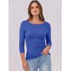 imageANRABESS Womens 34 Long Sleeve Tops Ribbed Knit Slim Fitted Shirts Basic Tee Fall Outfits 2026 Fashion Y2K ClothesRoyal Blue