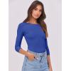 imageANRABESS Womens 34 Long Sleeve Tops Ribbed Knit Slim Fitted Shirts Basic Tee Fall Outfits 2026 Fashion Y2K ClothesRoyal Blue