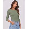 imageANRABESS Womens 34 Long Sleeve Tops Ribbed Knit Slim Fitted Shirts Basic Tee Fall Outfits 2026 Fashion Y2K ClothesSage Green