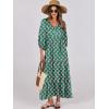 imageANRABESS Womens Boho Maxi Dresses 2026 Summer V Neck Puff Sleeve Floral Flowy Swing Fall Casual Long DressGreen