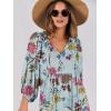 imageANRABESS Womens Boho Maxi Dresses 2026 Summer V Neck Puff Sleeve Floral Flowy Swing Fall Casual Long DressGreen Floral